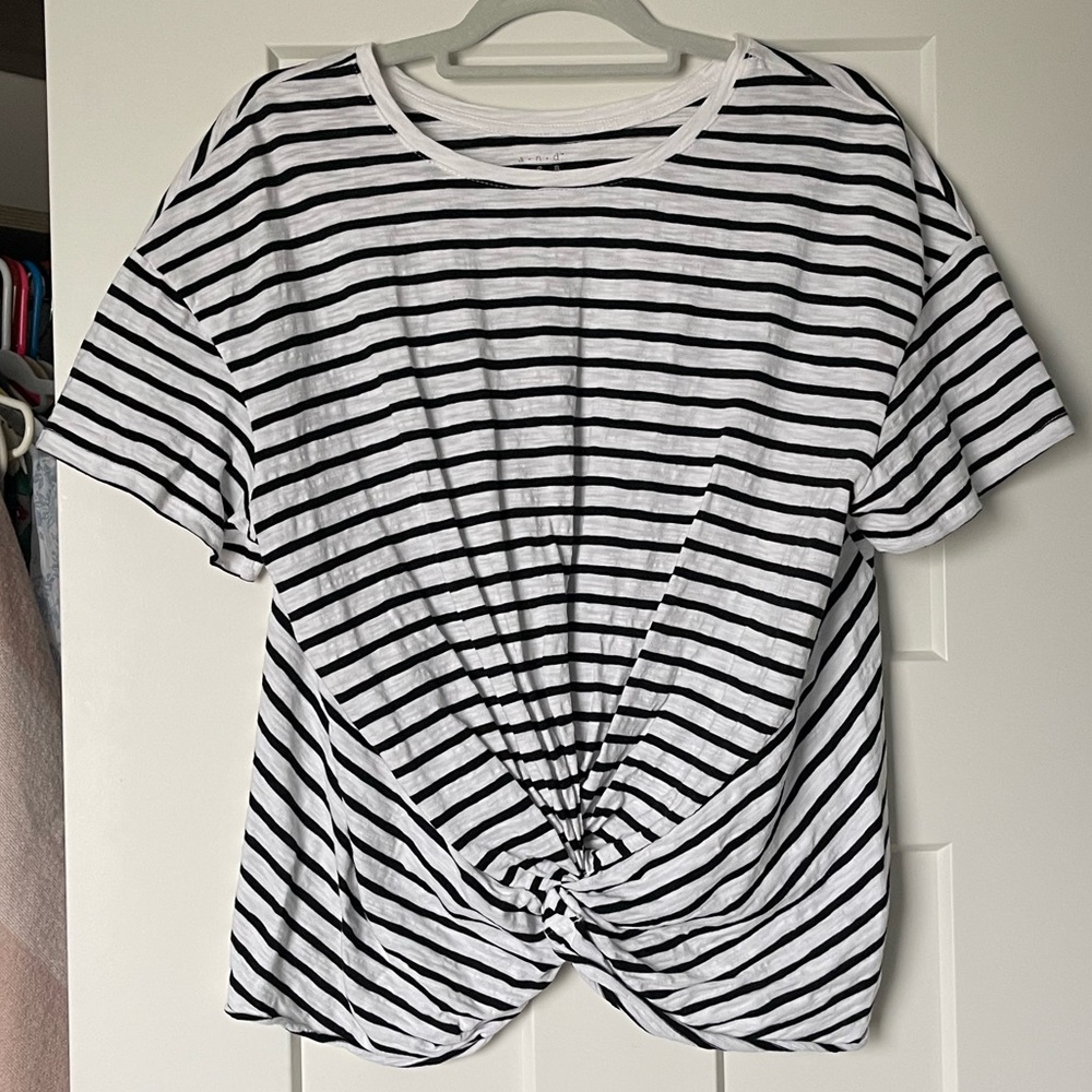 A New Day Twist Front Striped T-Shirt